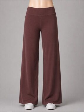 Inner Waves Organics Brown Wide Leg Lounge Pants Yoga Athleisure